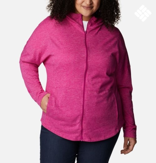 Hanorac Cu Gluga Columbia Cades Cove Full Zip Dama Fucsie | Plus Size LKS97Q8M1